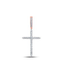 Load image into Gallery viewer, 10kt Rose Gold Men&#39;s Cross Diamond Pendant - A Dazzling Symbol of Faith and Style - Alternate view 1 from Splendid Jewellery