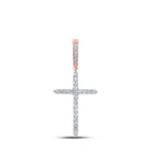 10kt Rose Gold Men's Cross Diamond Pendant - A Dazzling Symbol of Faith and Style - Alternate view 1 from Splendid Jewellery