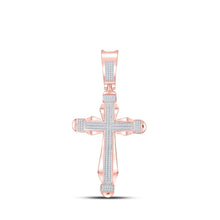 Load image into Gallery viewer, Luxurious 10kt Rose Gold Men&#39;s Diamond Cross Pendant - 1/2 Cttw - Alternate view 1 from Splendid Jewellery