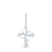Load image into Gallery viewer, 10kt Rose Gold Men&#39;s Diamond Cross Pendant - A Dazzling Symbol of Faith and Style - Alternate view 1 from Splendid Jewellery