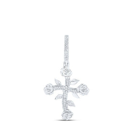 10kt Rose Gold Men's Diamond Cross Pendant - A Dazzling Symbol of Faith and Style - Alternate view 1 from Splendid Jewellery
