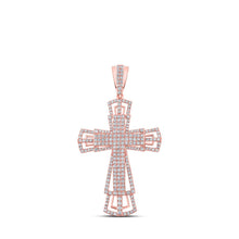 Load image into Gallery viewer, Splendid Jewellery 10kt Rose Gold Men&#39;s Diamond Cross Pendant - 2-1/3 Cttw - Alternate view 1 from Splendid Jewellery