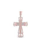 Splendid Jewellery 10kt Rose Gold Men's Diamond Cross Pendant - 2-1/3 Cttw - Alternate view 1 from Splendid Jewellery