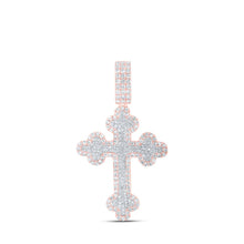 Load image into Gallery viewer, 10kt Rose Gold Men&#39;s Diamond Cross Charm Pendant - 2 Cttw | Splendid Jewellery - Alternate view 1 from Splendid Jewellery