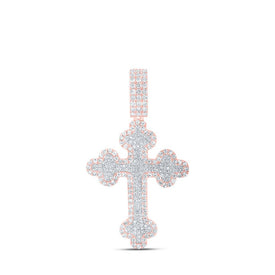 10kt Rose Gold Men's Diamond Cross Charm Pendant - 2 Cttw | Splendid Jewellery - Alternate view 1 from Splendid Jewellery