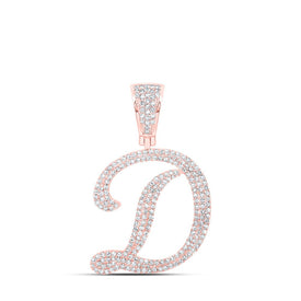 10kt Rose Gold Men's Diamond Initial Charm Pendant - 1 Cttw | Splendid Jewellery - Alternate view 1 from Splendid Jewellery