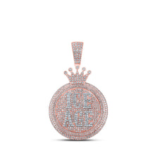 Load image into Gallery viewer, 10kt Rose Gold Men&#39;s Diamond ICE AGE Circle Charm Pendant - A Captivating Statement Piece - Alternate view 1 from Splendid Jewellery