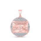 10kt Rose Gold Men's Round Diamond Last Supper Circle Charm Pendant - 1/2 Cttw - Splendid Jewellery - Alternate view 1 from Splendid Jewellery