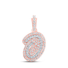 Load image into Gallery viewer, 10kt Rose Gold Mens Diamond O Initial Letter Charm Pendant 1/5 Cttw - A Stylish Statement Piece by Splendid Jewellery - Alternate view 1 from Splendid Jewellery