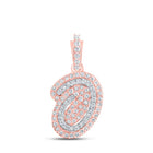 10kt Rose Gold Mens Diamond O Initial Letter Charm Pendant 1/5 Cttw - A Stylish Statement Piece by Splendid Jewellery - Alternate view 1 from Splendid Jewellery
