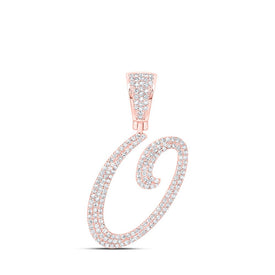 10kt Rose Gold Men's Diamond Initial Letter Charm Pendant - 7/8 Cttw - Splendid Jewellery - Alternate view 1 from Splendid Jewellery