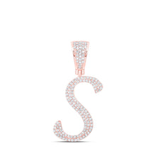 Load image into Gallery viewer, 10kt Rose Gold Men&#39;s Diamond Initial Pendant - Stunning Charm Necklace with 5/8 Ct.t.w. Round Diamond - Alternate view 1 from Splendid Jewellery