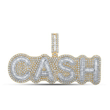 Load image into Gallery viewer, 10kt Two-tone Gold Baguette Diamond Cash Charm Pendant for Men - 7-1/3 Cttw - Alternate view 1 from Splendid Jewellery