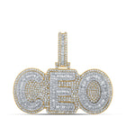 10kt Two-tone Gold Baguette Diamond CEO Charm Pendant - 2-1/3 Cttw - Alternate view 1 from Splendid Jewellery