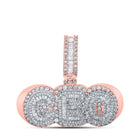 10kt Two-tone Gold Baguette Diamond CEO Charm Pendant - 3 Cttw - Alternate view 1 from Splendid Jewellery