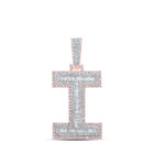 10kt Two-tone Gold Men's Baguette Diamond I Initial Letter Charm Pendant 1-3/4 Cttw - Alternate view 1 from Splendid Jewellery