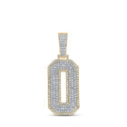 10kt Two-tone Gold Baguette Diamond Number 0 Charm Pendant for Men - 1-3/4 Cttw - Alternate view 1 from Splendid Jewellery