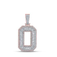 Load image into Gallery viewer, 10kt Two-tone Gold Men&#39;s Baguette Diamond O Initial Charm Pendant - 2-1/5 Cttw - Alternate view 1 from Splendid Jewellery