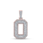10kt Two-tone Gold Men's Baguette Diamond O Initial Charm Pendant - 2-1/5 Cttw - Alternate view 1 from Splendid Jewellery