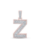 Men's Baguette Diamond Z Initial Charm Pendant in 10kt Two-tone Gold - 1-7/8 Cttw - Alternate view 1 from Splendid Jewellery