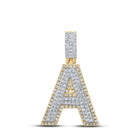 10kt Two-tone Gold Men's Diamond A Initial Letter Pendant - 1/2 Cttw | Splendid Jewellery - Alternate view 1 from Splendid Jewellery