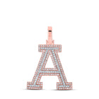 10kt Two-tone Gold Mens Round Diamond A Initial Letter Pendant 1/2 Cttw - Alternate view 1 from Splendid Jewellery