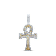 Load image into Gallery viewer, 10kt Two-tone Gold Men&#39;s Diamond Ankh Cross Pendant - 1/2 Cttw | Splendid Jewellery - Alternate view 1 from Splendid Jewellery