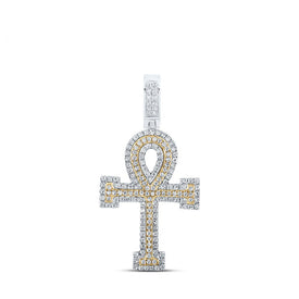 10kt Two-tone Gold Men's Diamond Ankh Cross Pendant - 1/2 Cttw | Splendid Jewellery - Alternate view 1 from Splendid Jewellery