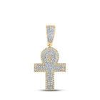 10kt Two-tone Gold Men's Round Diamond Ankh Cross Charm Pendant - 1/2 Cttw | Splendid Jewellery - Alternate view 1 from Splendid Jewellery
