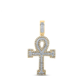10kt Two-tone Gold Men's Diamond Ankh Cross Pendant - 1/2 Cttw | Splendid Jewellery - Alternate view 1 from Splendid Jewellery