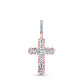 10kt Two-tone Gold Men's Round Diamond Charm Pendant - 1-1/4 Cttw | Splendid Jewellery - Alternate view 1 from Splendid Jewellery