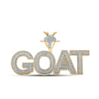 10kt Two-tone Gold Mens Round Diamond GOAT Charm Pendant 2-3/4 Cttw | Splendid Jewellery - Alternate view 1 from Splendid Jewellery