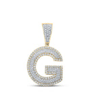10kt Two-tone Gold Men's Round Diamond Initial G Letter Charm Pendant 7/8 Cttw - A Dazzling Expression of Personal Style - Alternate view 1 from Splendid Jewellery