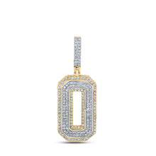 Load image into Gallery viewer, 10kt Two-tone Gold Men&#39;s Round Diamond Number 0 Charm Pendant 1-1/3 Cttw | Splendid Jewellery - Alternate view 1 from Splendid Jewellery