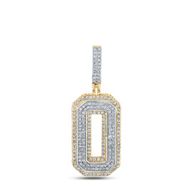 10kt Two-tone Gold Men's Round Diamond Number 0 Charm Pendant 1-1/3 Cttw | Splendid Jewellery - Alternate view 1 from Splendid Jewellery