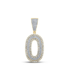 Load image into Gallery viewer, 10kt Two-tone Gold Men&#39;s Round Diamond Number 0 Charm Pendant 3/4 Cttw | Striking Diamond Charm Pendant for Men | Splendid Jewellery - Alternate view 1 from Splendid Jewellery
