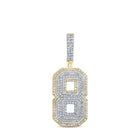 10kt Two-tone Gold Men's Round Diamond Number 8 Charm Pendant - 1-3/8 Cttw | Splendid Jewellery - Alternate view 1 from Splendid Jewellery