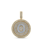 Men's Diamond O Initial Charm Pendant in Two-tone Gold - 3-7/8 Cttw - Alternate view 1 from Splendid Jewellery