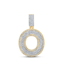 Load image into Gallery viewer, 10kt Two-tone Gold Men&#39;s Round Diamond O Initial Letter Pendant 1/2 Cttw - Alternate view 1 from Splendid Jewellery