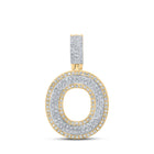 10kt Two-tone Gold Men's Round Diamond O Initial Letter Pendant 1/2 Cttw - Alternate view 1 from Splendid Jewellery