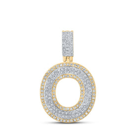 10kt Two-tone Gold Men's Round Diamond O Initial Letter Pendant 1/2 Cttw - Alternate view 1 from Splendid Jewellery