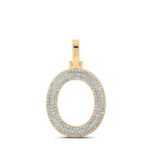 Load image into Gallery viewer, 10kt Two-tone Gold Men&#39;s Round Diamond O Initial Letter Pendant 3/8 Cttw - Alternate view 1 from Splendid Jewellery