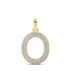 10kt Two-tone Gold Men's Round Diamond O Initial Letter Pendant 3/8 Cttw - Alternate view 1 from Splendid Jewellery