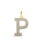 10kt Two-tone Gold Men's Diamond Initial Pendant - Personalized Elegance - Alternate view 1 from Splendid Jewellery