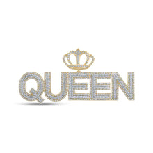 Load image into Gallery viewer, 10kt Two-tone Gold Men&#39;s Round Diamond Crown Charm Pendant - 5 Cttw | Splendid Jewellery - Alternate view 1 from Splendid Jewellery