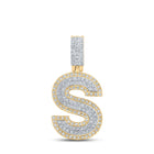10kt Two-tone Gold Men's Diamond S Initial Letter Pendant - 1/2 Cttw - Alternate view 1 from Splendid Jewellery