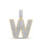 10kt Two-tone Gold Mens Round Diamond W Initial Letter Pendant 3/4 Cttw - Alternate view 1 from Splendid Jewellery