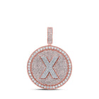 10kt Two-tone Gold Men's Round Diamond X Circle Letter Charm Pendant - 3-3/4 Cttw | Splendid Jewellery - Alternate view 1 from Splendid Jewellery