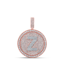 Load image into Gallery viewer, 10kt Two-tone Gold Men&#39;s Diamond Z Initial Letter Charm Pendant - 3-3/4 Cttw - Alternate view 1 from Splendid Jewellery