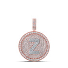 10kt Two-tone Gold Men's Diamond Z Initial Letter Charm Pendant - 3-3/4 Cttw - Alternate view 1 from Splendid Jewellery